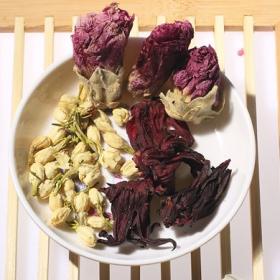 玫瑰茄茉莉花紫罗兰组合