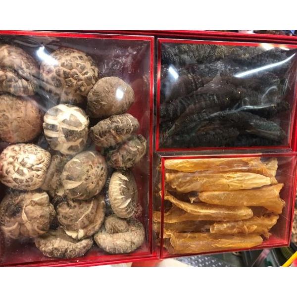 海参鱼胶花菇三拼滋补海鲜礼盒